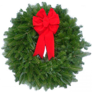Fresh 18" Balsam Wreath. Wreath Hanger Included.