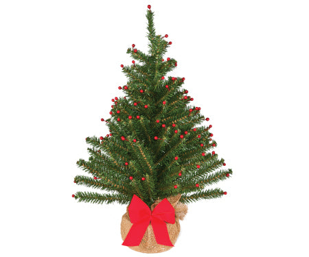 Norway Fir PVC Tabletop Tree with Berries