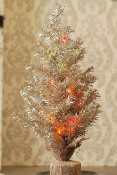 Tinsel Tree | Lit | Multi | 24"